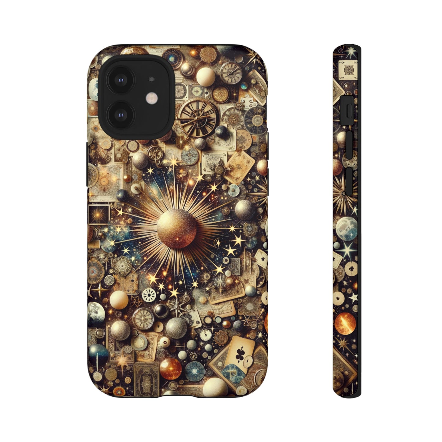 Celestial Collage Phone Case with Suns Stars Moons Cards Keys and Trinkets- Phone Case